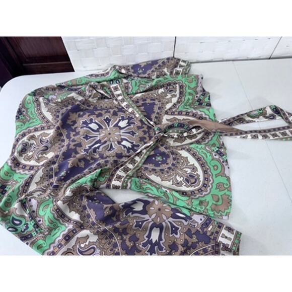 "LANE BRYANT" Stunning Beaded Criss Cross Belted SZ 14/16 Flare Sleeves Gypsy - Picture 11 of 12